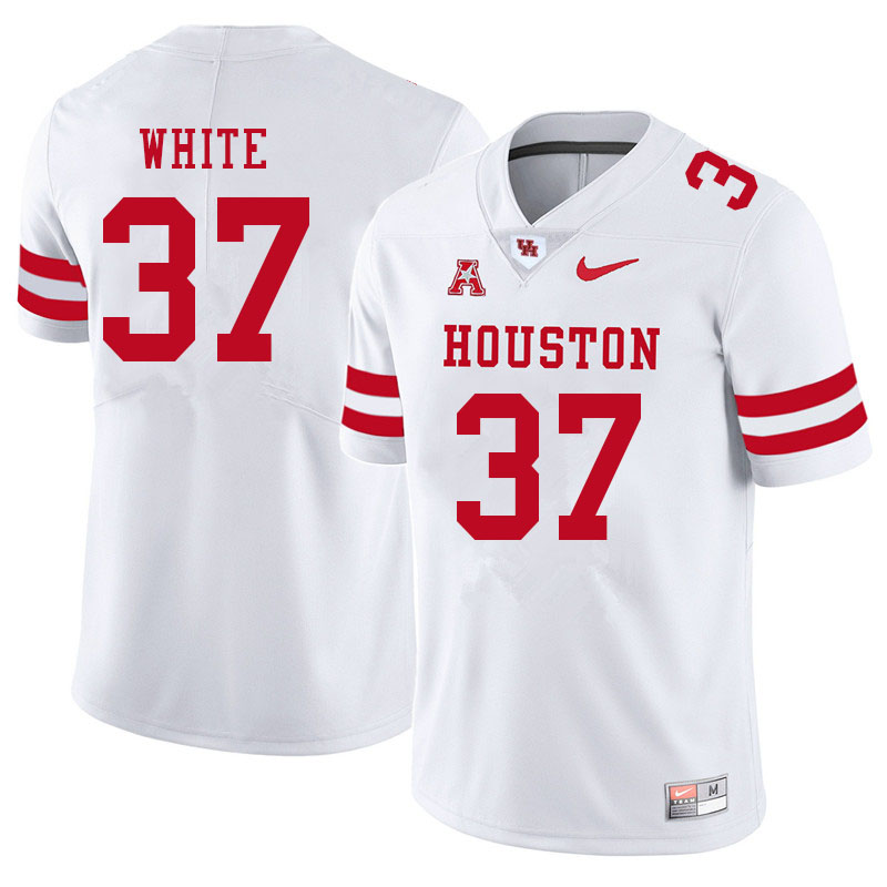 Men #37 William White Houston Cougars College Football Jerseys Sale-White